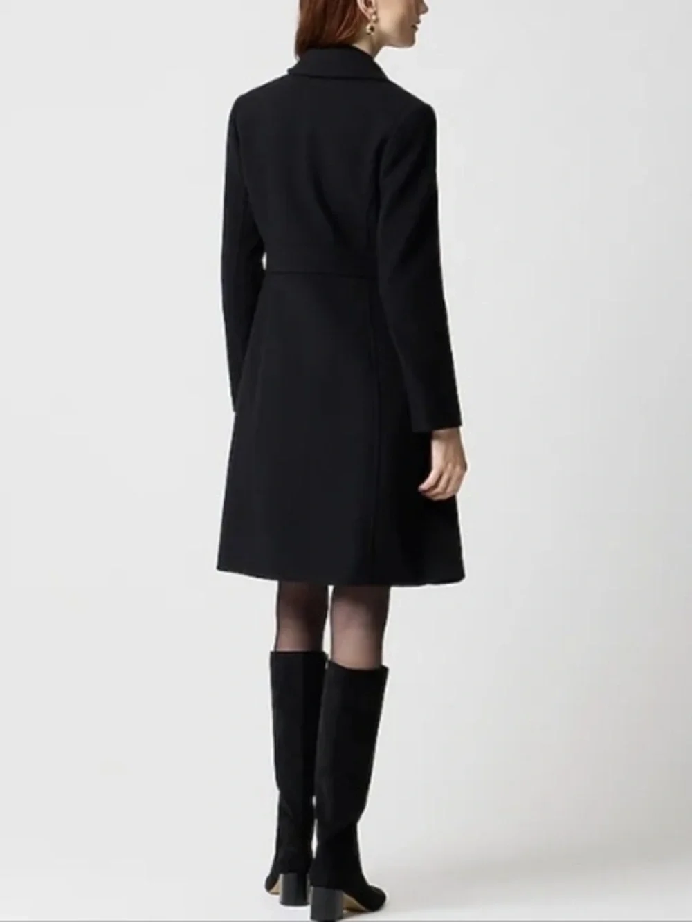 J.Crew Factory Wool-Blend Lady Day Coat Women's Size 8 Black - Picture 3 of 6